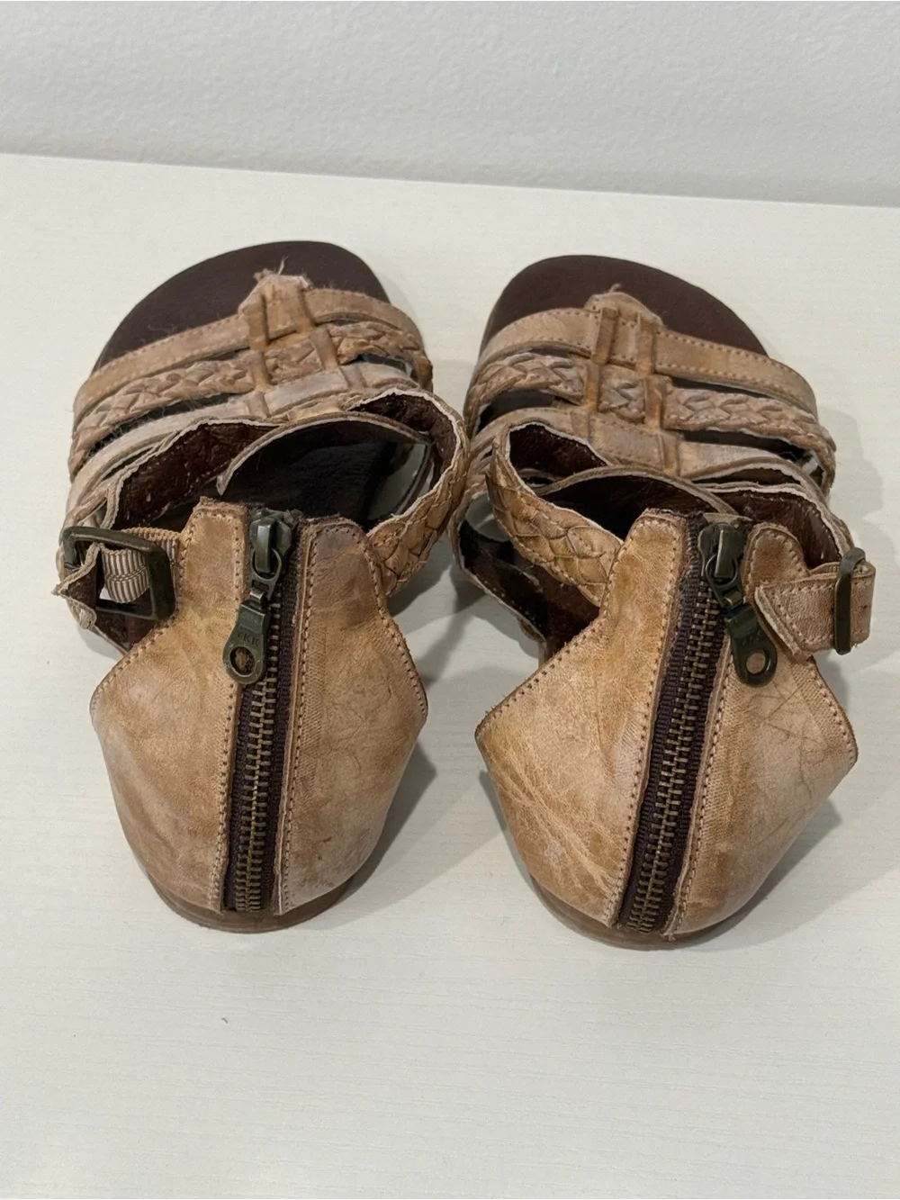 Bed Stu ROAN Braided Toe-Post Sandals - Brown